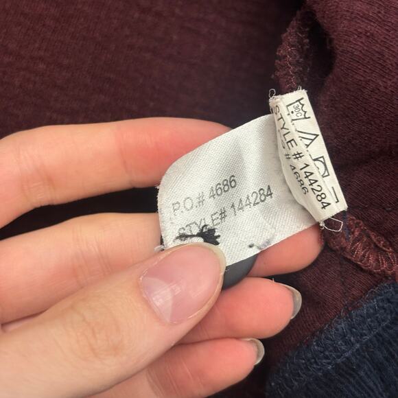 Carbon2Cobalt Red Blue Mens M 1/4 Button Mock Minimalist Casual Pullover Sweater - Picture 5 of 9